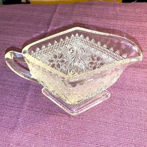 Indiana Glass Company Lovely Vintage Pressed Glass Creamer 3”